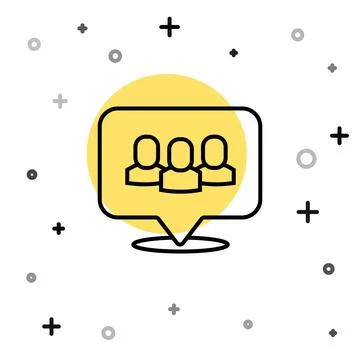 Black line Project team base icon isolated on white background. Business an.. 스톡 일러스트