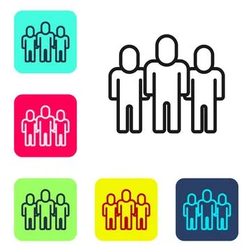 Black line Project team base icon isolated on white background. Business an.. 스톡 일러스트