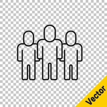 Black line Project team base icon isolated on transparent background. Busin.. 스톡 일러스트