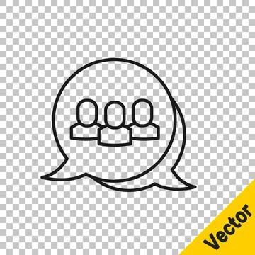 Black line Project team base icon isolated on transparent background. Busin.. イラスト素材