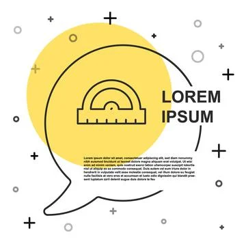 Black line Protractor grid for measuring degrees icon isolated on white Stock Illustration