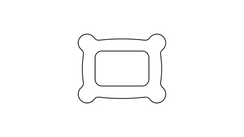 Black line Rectangular pillow icon isolated on white background. Cushion sign 動画素材 167509123