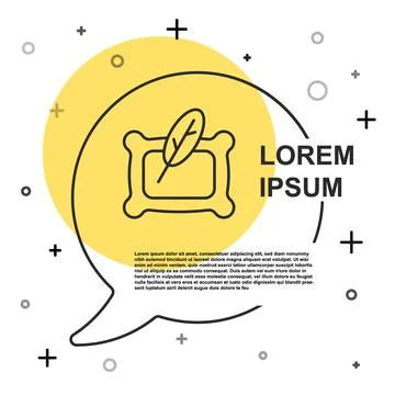 Black line Rectangular pillow icon isolated on white background. Cushion sign 库存插图