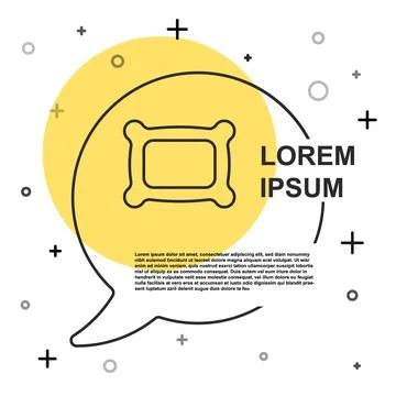 Black line Rectangular pillow icon isolated on white background. Cushion sign Stock Illustration