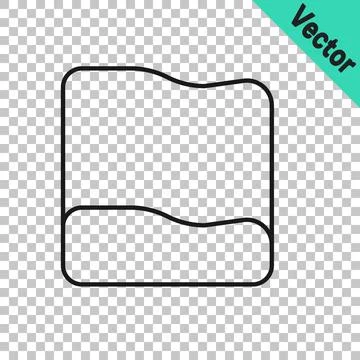 Black line Rectangular pillow icon isolated on transparent background. Cushion Stock Illustration
