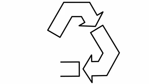 Black line recycle white Stock Footage 201405423