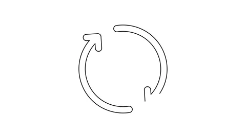 Black line Refresh icon isolated on white background. Reload symbol. Rotation Stock Footage 160220251
