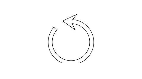 Black line Refresh icon isolated on white background. Reload symbol. Rotation Stock Footage 160224993