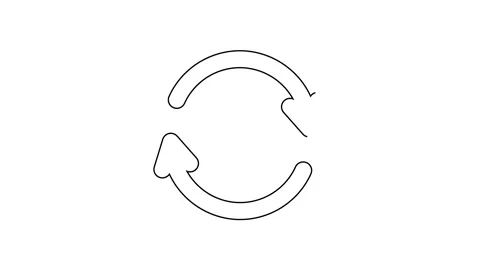Black line Refresh icon isolated on white background. Reload symbol. Rotation Stock Footage 160239182