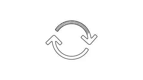 Black line Refresh icon isolated on white background. Reload symbol. Rotation Stock Footage 201453608