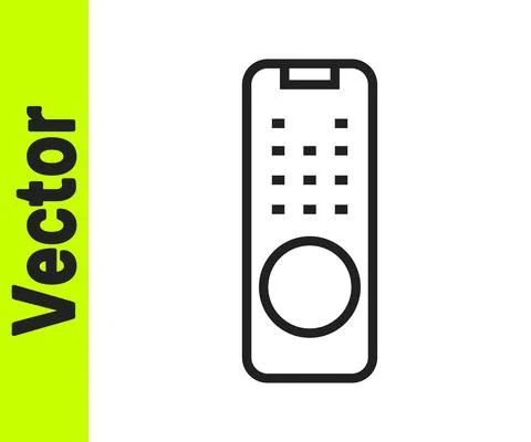 Black line Remote control icon isolated on white background. Vector Illustrazione stock