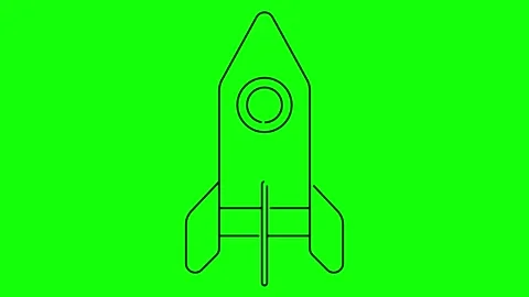 Black line rocket green Stock Footage 281730016