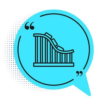 Black line Roller coaster icon isolated on white background. Amusement park Ilustração Stock