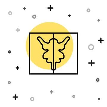 Black line Rorschach test icon isolated on white background. Psycho diagnostic Illustrazione stock
