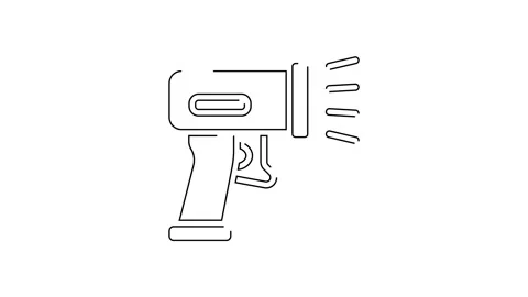 Black line Scanner scanning bar code icon isolated on white background. Barcode Stock Footage 154100652