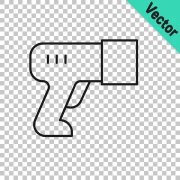 Black line Scanner scanning bar code icon isolated on transparent background 库存插图