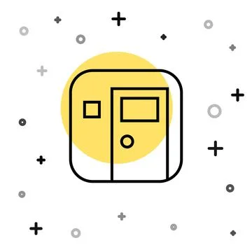 Black line School classroom icon isolated on white background. Back to school Illustrazione stock