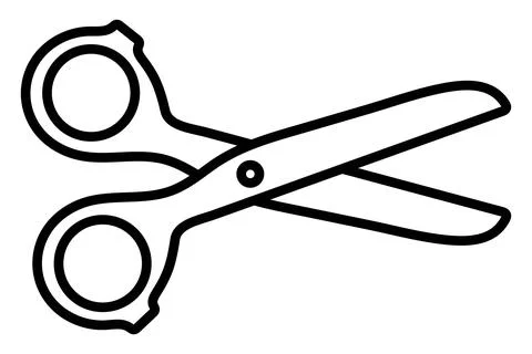 Black line scissors icon Stock Illustration
