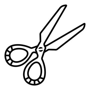 Black line scissors sign Stock Illustration