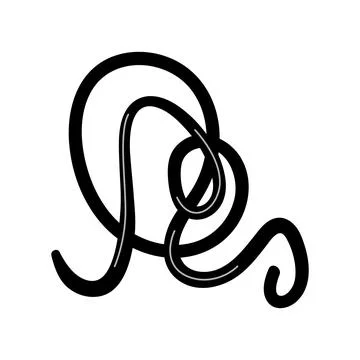 Black line scribbling loops creating abstract knot shape 스톡 일러스트