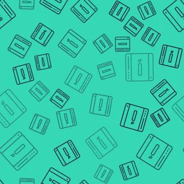 Black line Search engine icon isolated seamless pattern on green background.  스톡 일러스트