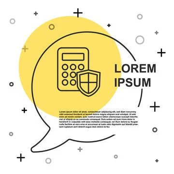 Black line Security system control panel with display icon isolated on white  Stock Illustration