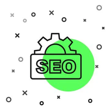 Black line SEO optimization icon isolated on white background. Vector イラスト素材