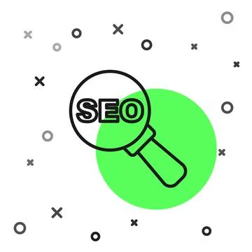 Black line SEO optimization icon isolated on white background. Vector イラスト素材