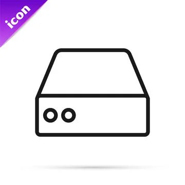 Black line Server, Data, Web Hosting icon isolated on white background. Vector 스톡 일러스트