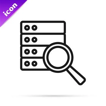 Black line Server, Data, Web Hosting icon isolated on white background. Vector Illustrazione stock