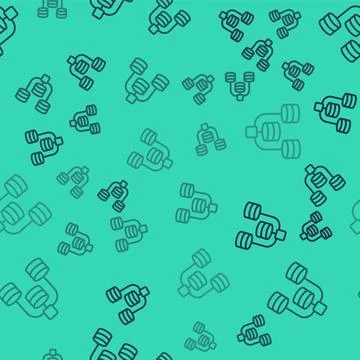 Black line Server, Data, Web Hosting icon isolated seamless pattern on green Stock Illustration