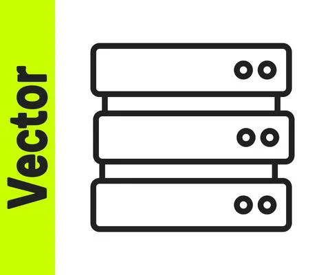Black line Server, Data, Web Hosting icon isolated on white background. Vector Stock Illustration