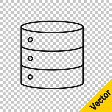 Black line Server, Data, Web Hosting icon isolated on transparent background Stock Illustration