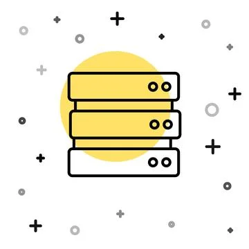 Black line Server, Data, Web Hosting icon isolated on white background. Random Stock Illustration