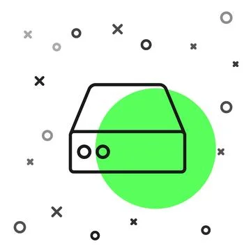 Black line Server, Data, Web Hosting icon isolated on white background. Vector Illustrazione stock