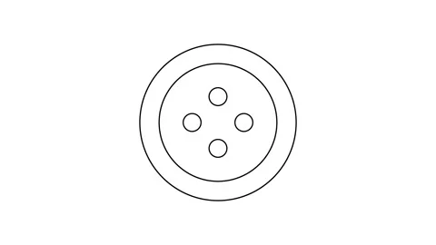 Black line Sewing button for clothes icon isolated on white background. Clothing Stock Footage 225870837