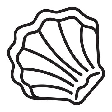 Black line shell illustration Illustrazione stock
