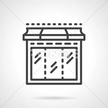 Black line showcase window vector icon Stock Illustration