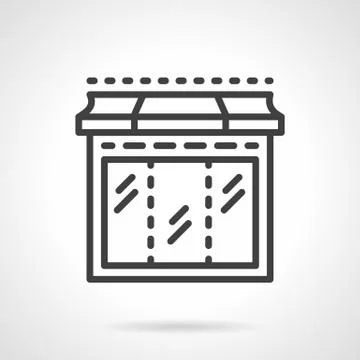 Black line showcase window vector icon Stock Illustration