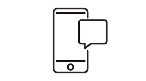 Black Line Smartphone with Notification Icon Stock Illustration