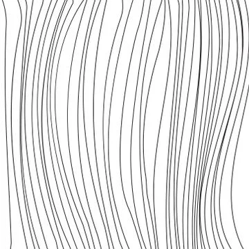Black line smooth waves. Abstract background with curly hair, or flow pattern Illustrazione stock
