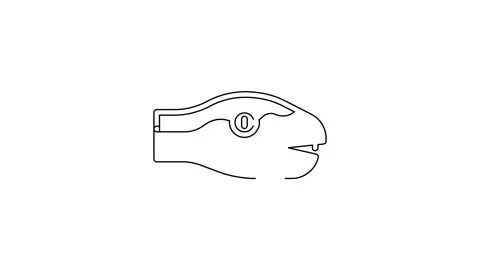 Black line Snake icon isolated on white background. 4K Video motion graphic Stock Footage 148447039