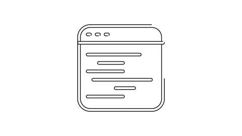 Black line Software, web developer programming code icon isolated on white Stock Footage 144504420