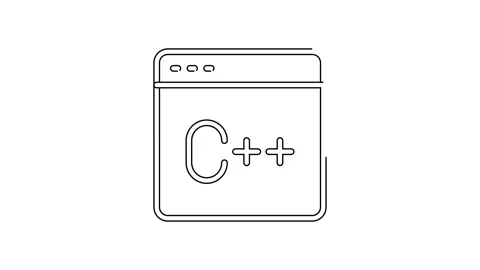 Black line Software, web developer programming code icon isolated on white Stock Footage 155481750