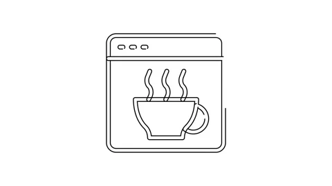 Black line Software, web developer programming code icon isolated on white Stock Footage 155481779