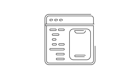 Black line Software, web developer programming code icon isolated on white Stock Footage 155481930