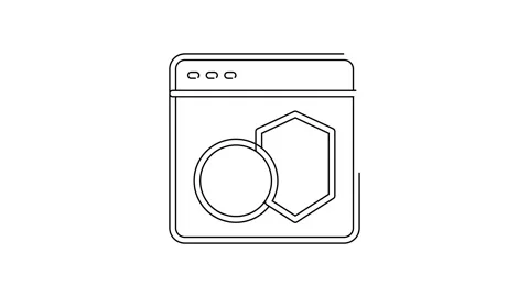 Black line Software, web developer programming code icon isolated on white Stock Footage 155482069