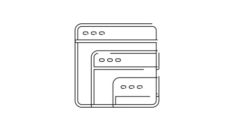 Black line Software, web developer programming code icon isolated on white Stock Footage 155482329