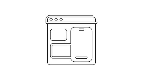 Black line Software, web developer programming code icon isolated on white Stock Footage 159343429