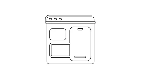 Black line Software, web developer programming code icon isolated on white Stock Footage 159343457